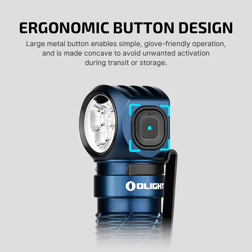 OLIGHT Perun 3 stainless-steel mount keeps the headlamp secure.