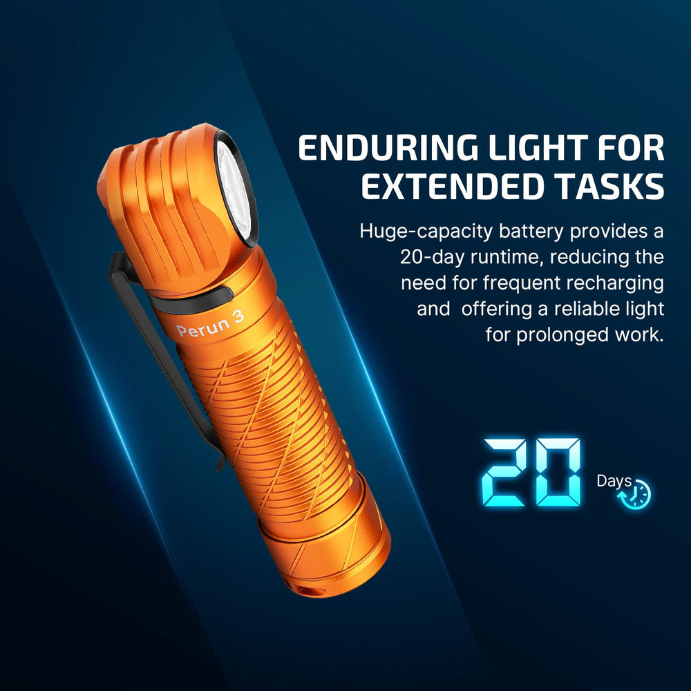 OLIGHT Perun 3 turbo-mode beam for rapid outdoor navigation