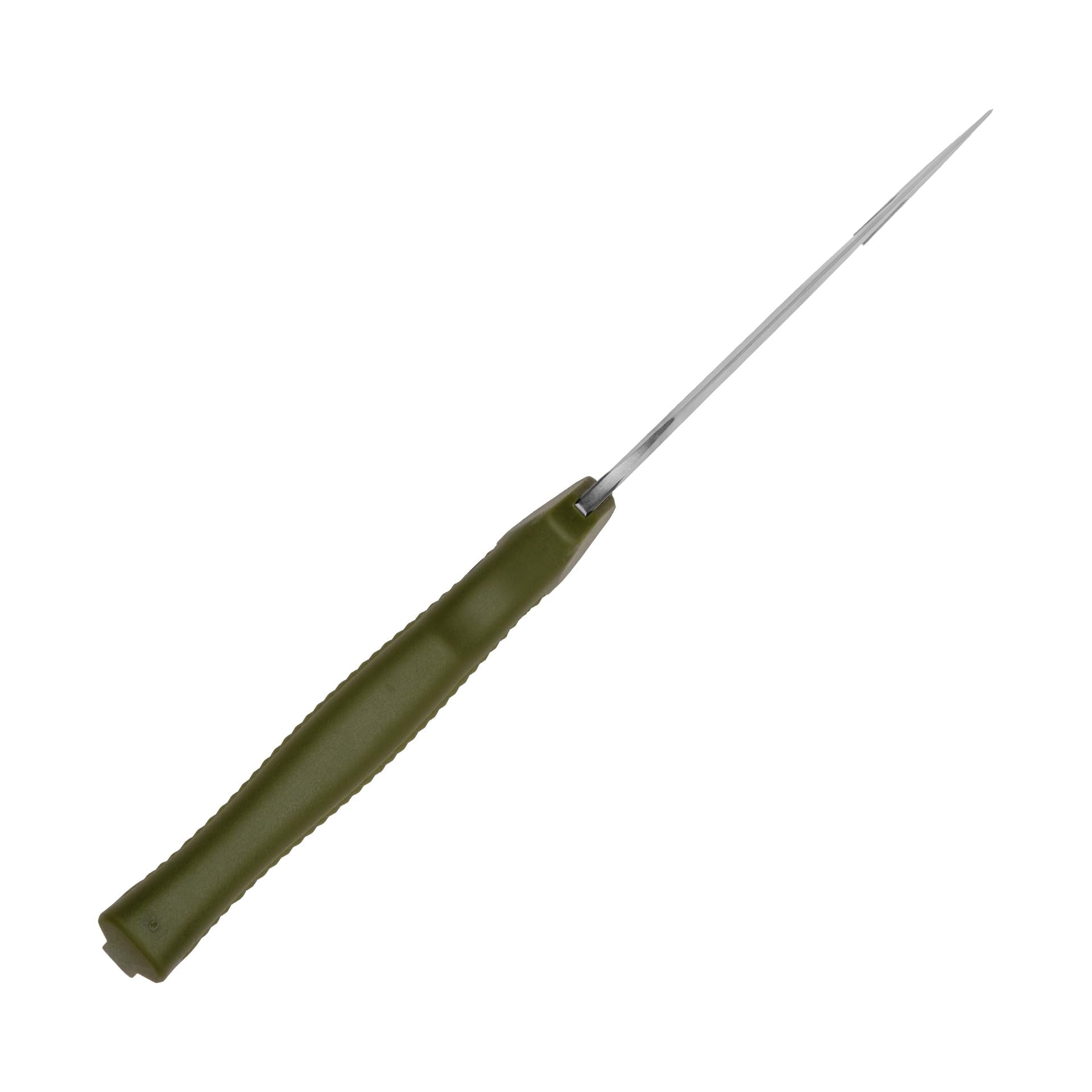 Contoured polypropylene handle with olive rubber overlay