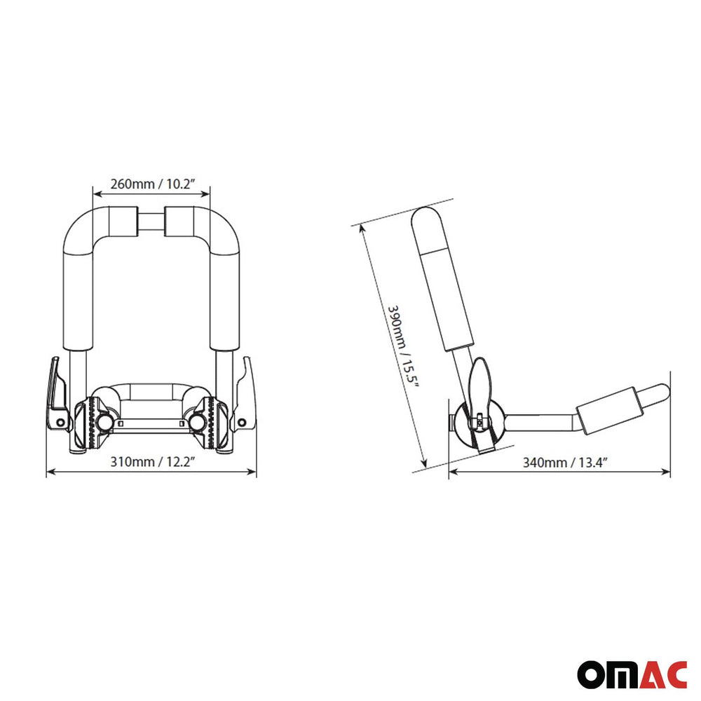 OMAC J-Style installs with 20mm bolts for solid roof bar fit.