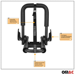 OMAC J-Style rack angle adjustment enables secure positioning for gear.