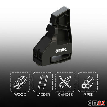 Ladder secured by OMAC Load Stopper prevents lateral movement on roof.