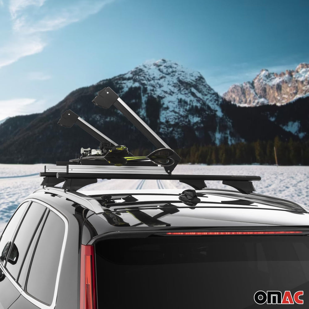 OMAC capacity for snowboards demonstrates room for two boards on the rack.