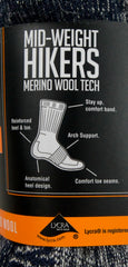 Omni-Wool hikers socks showing ventilation panel for breathability and dry feet