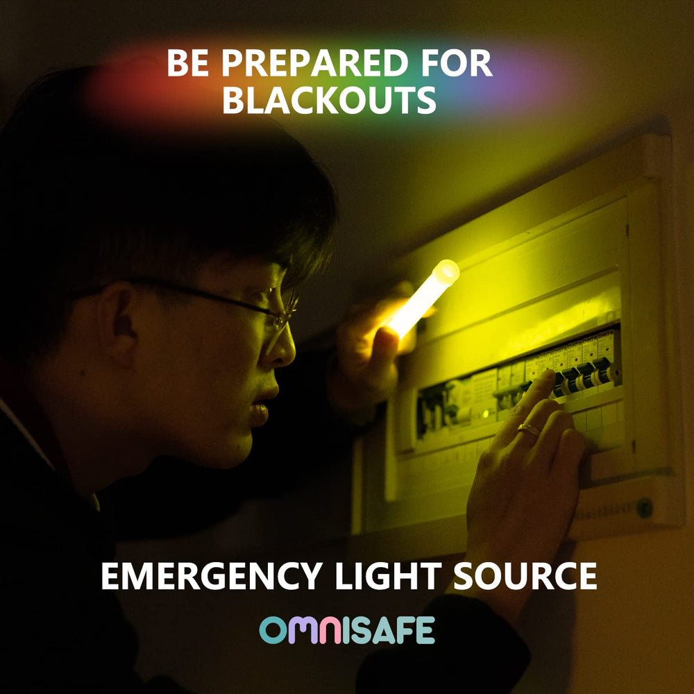 OMNISAFE 96 waterproof glow sticks rugged for outdoor adventures and rain safety.