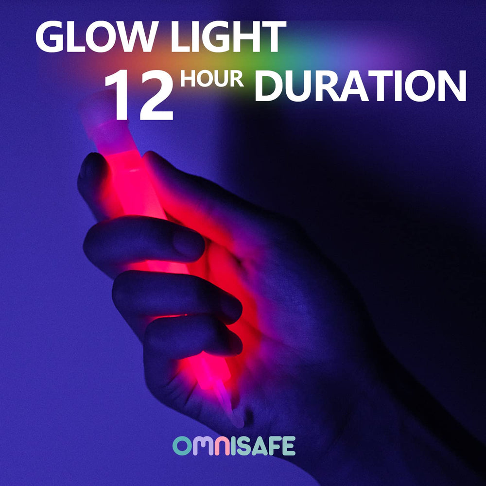 OMNISAFE 6 inch glow sticks in multi-color for parties and camping light.