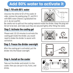 Omoojee 52QT ice pack divider activation process after water addition