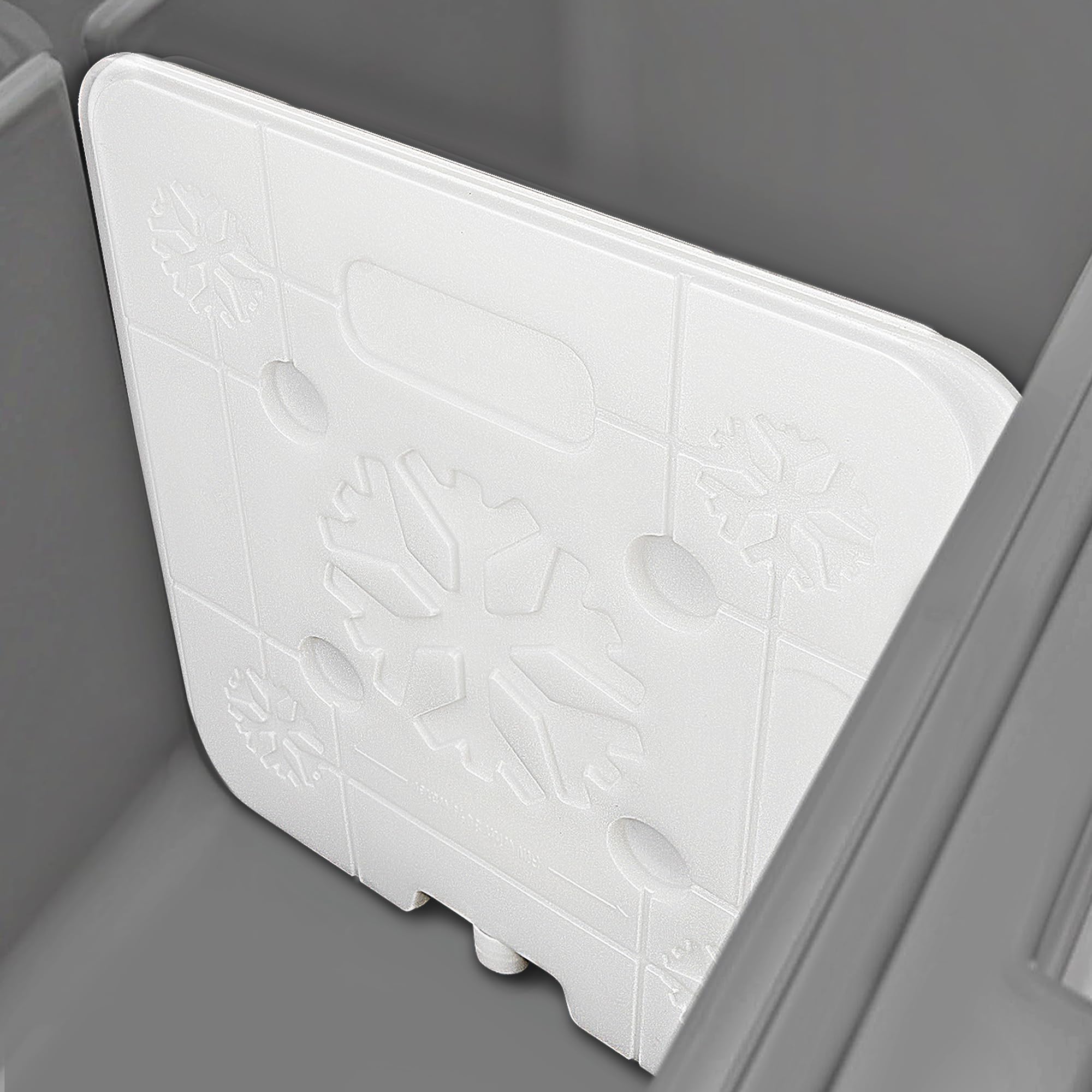 Omoojee 52QT ice pack divider side-view showing organized interior layout