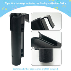 Packaging showing a single piece Omoojee fishing rod holder