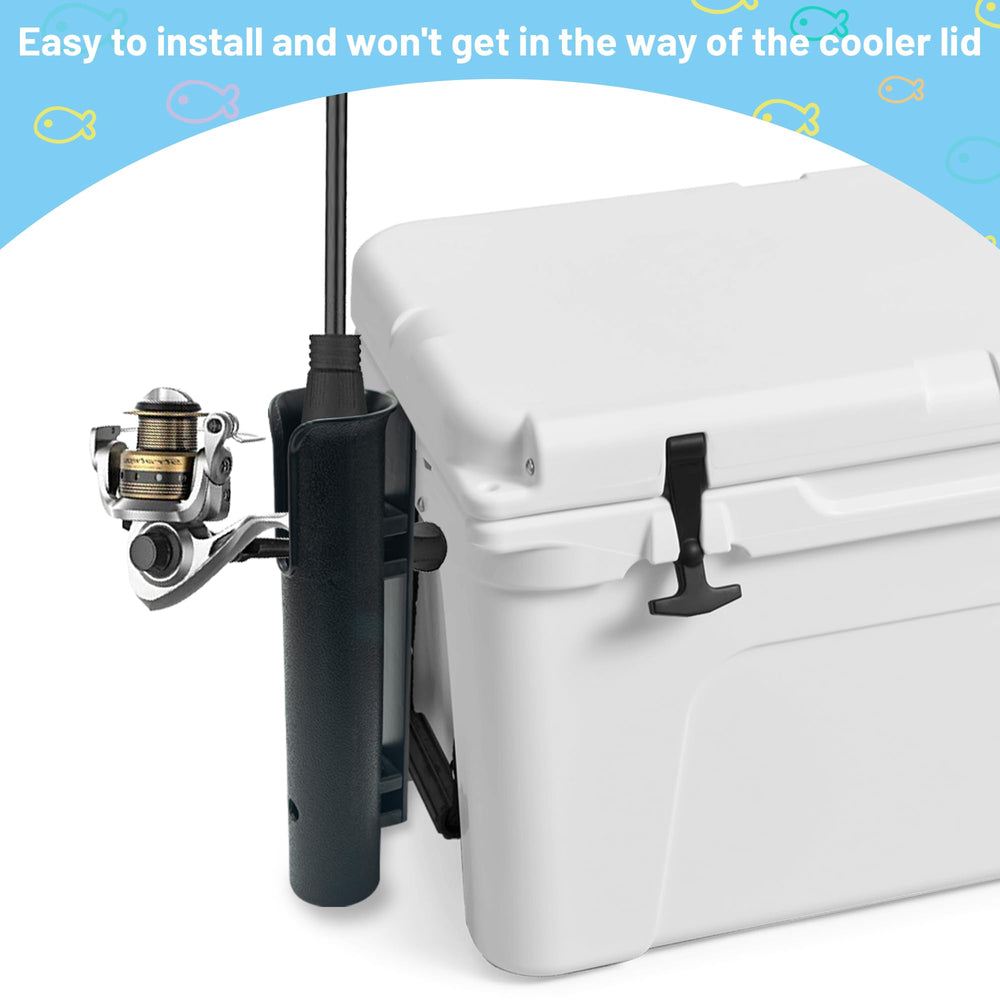 Rod holder compatible with RTIC cooler slot