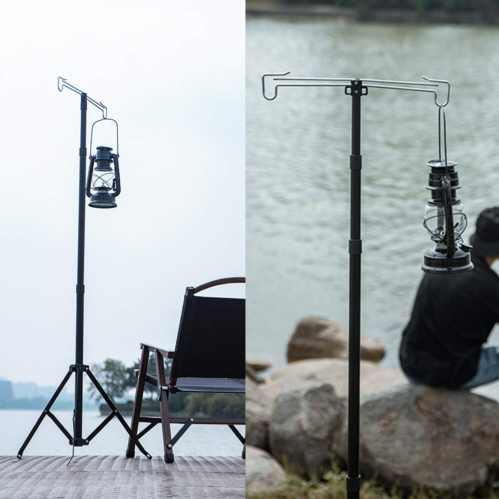 OMUKY lantern stand assembly shows easy setup for quick outdoor lighting
