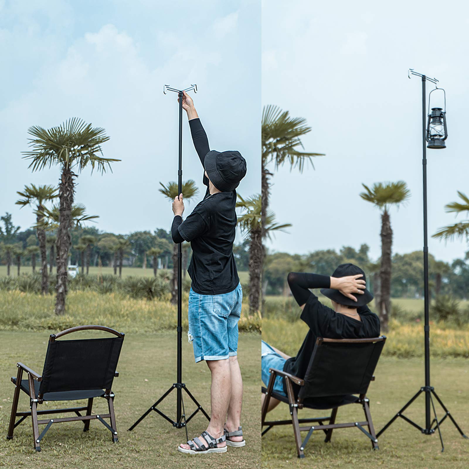 OMUKY lantern stand in pack highlights portable design with nylon bag for travel