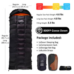 OMVMO 10deg down bag side view highlighting right zipper for easy access.