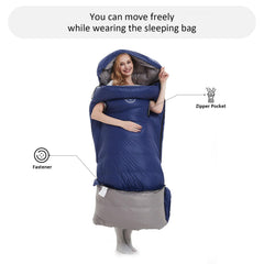 OMVMO 20 Degrees Down Sleeping Bag buckle strap connects to an air pad for support