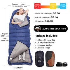 OMVMO 20 Degrees Down Sleeping Bag worn as cloak for versatile warmth