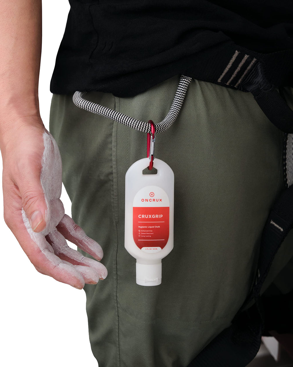 ONCRUX Liquid Gym Chalk hand-application for dry grip
