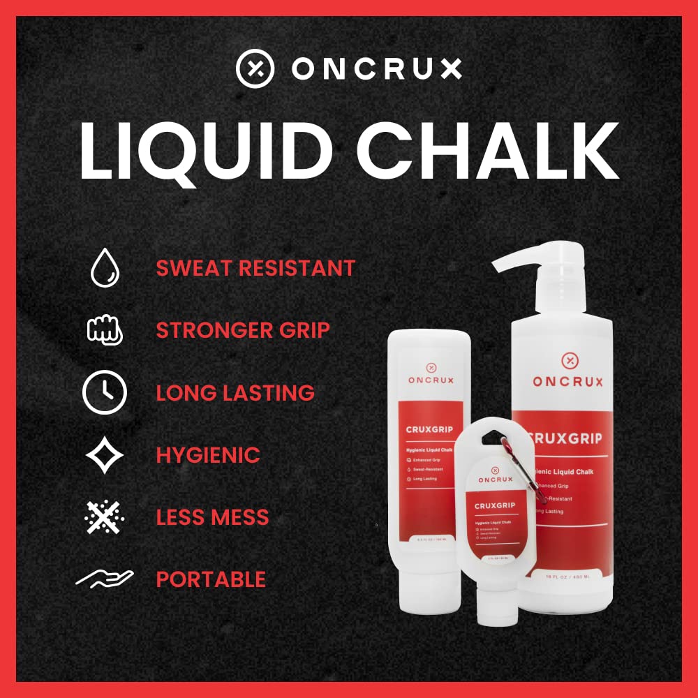 ONCRUX Liquid Gym Chalk used during weightlifting for improved control
