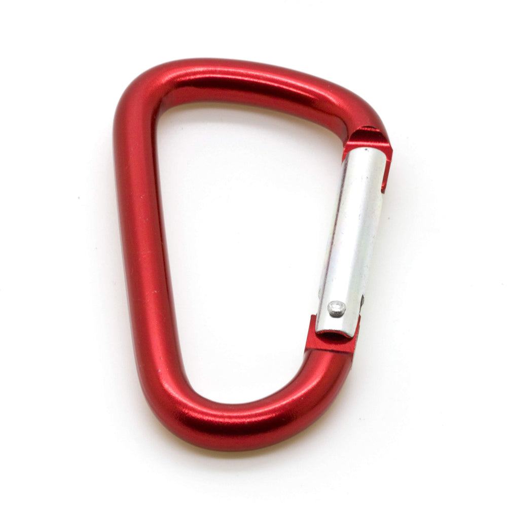 ONDEPOT 3-inch aluminum carabiner red front view for quick key access.