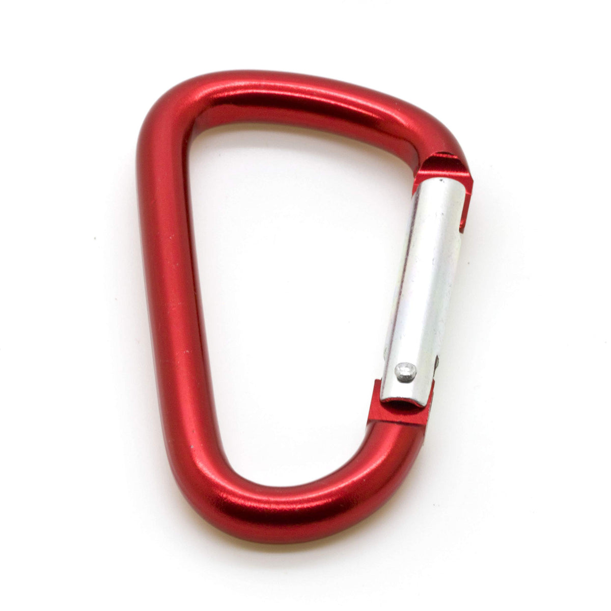 ONDEPOT 3-inch aluminum carabiner red front view for quick key access.