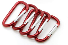 ONDEPOT red 3-inch carabiner on purse or backpack for everyday organization.