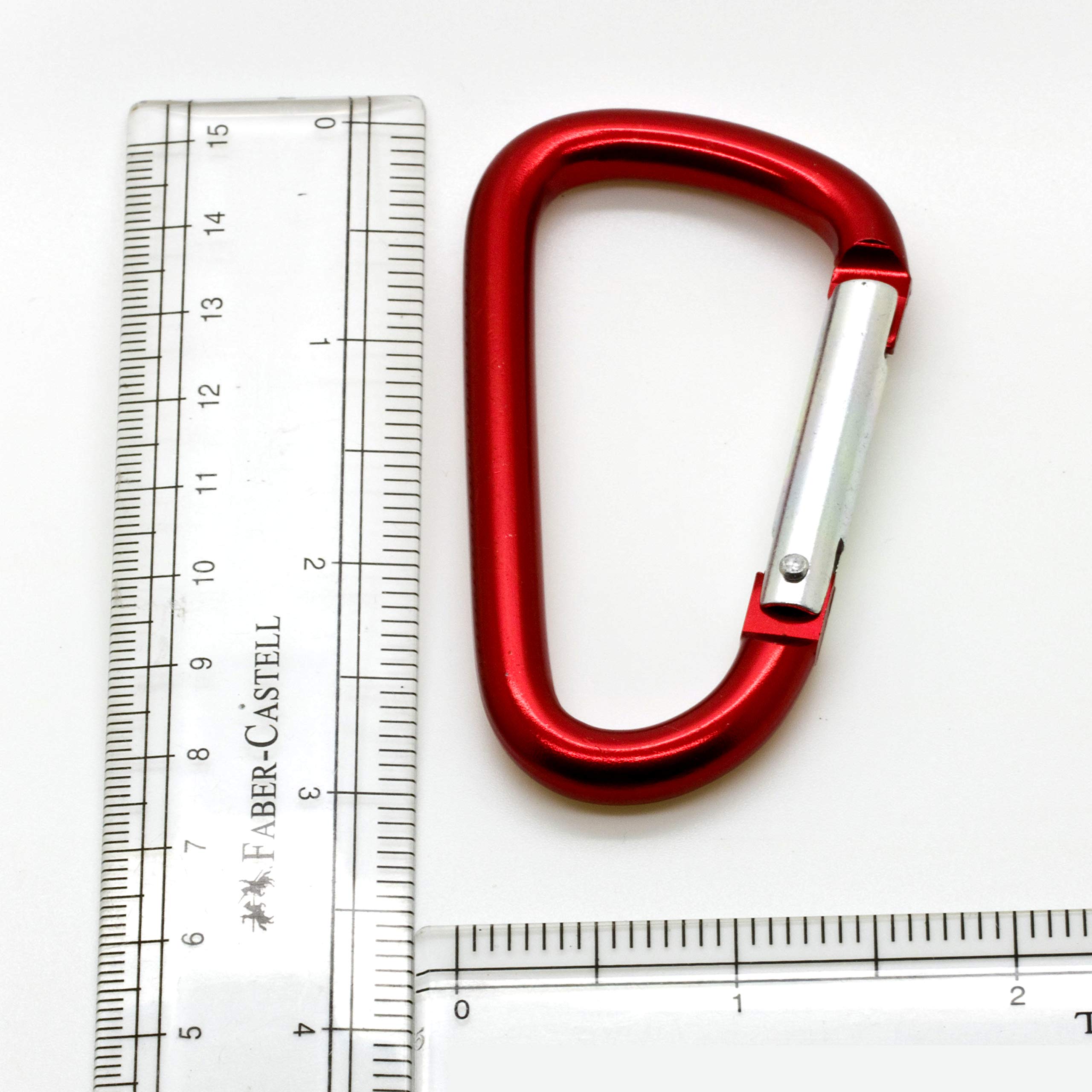 ONDEPOT red carabiner close-up with spring gate for durable daily carry.