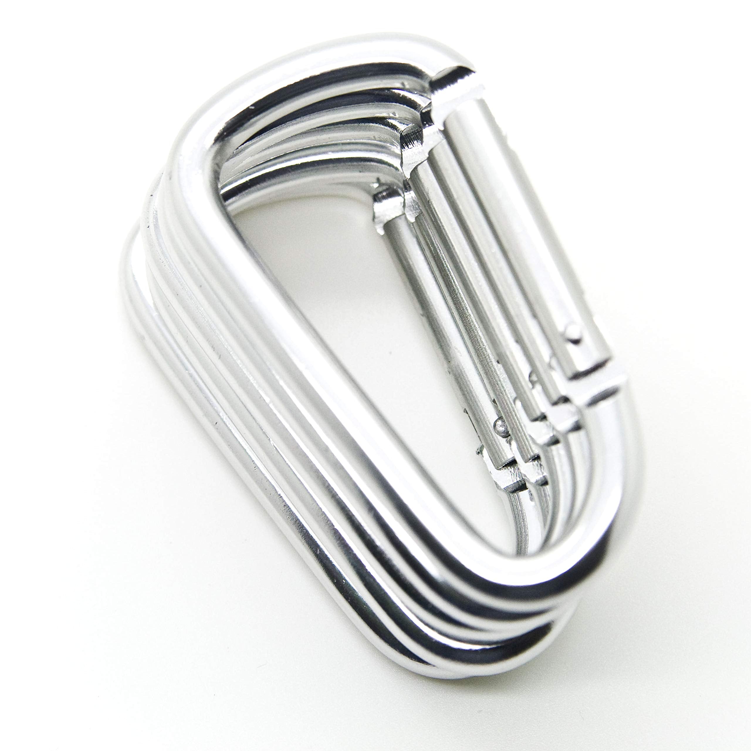 ONDEPOT anodized aluminum carabiner close-up shows durable, smooth finish.