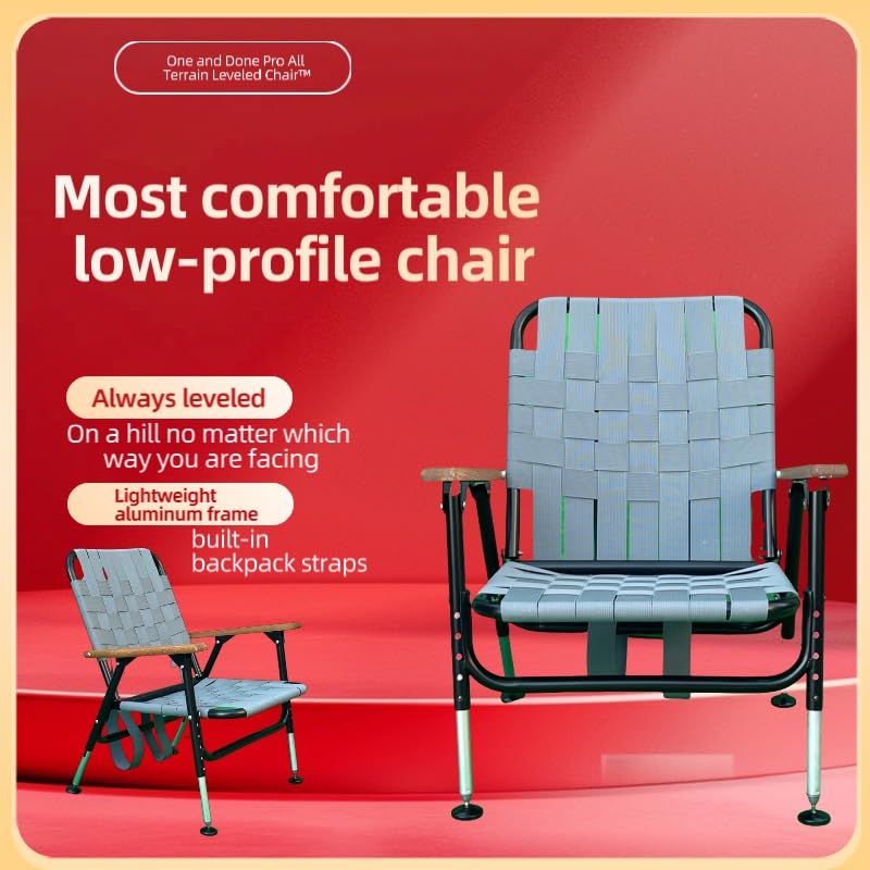 One & Done Pro All Terrain Leveled Chair leg adjustments emphasize leveling on uneven terrain