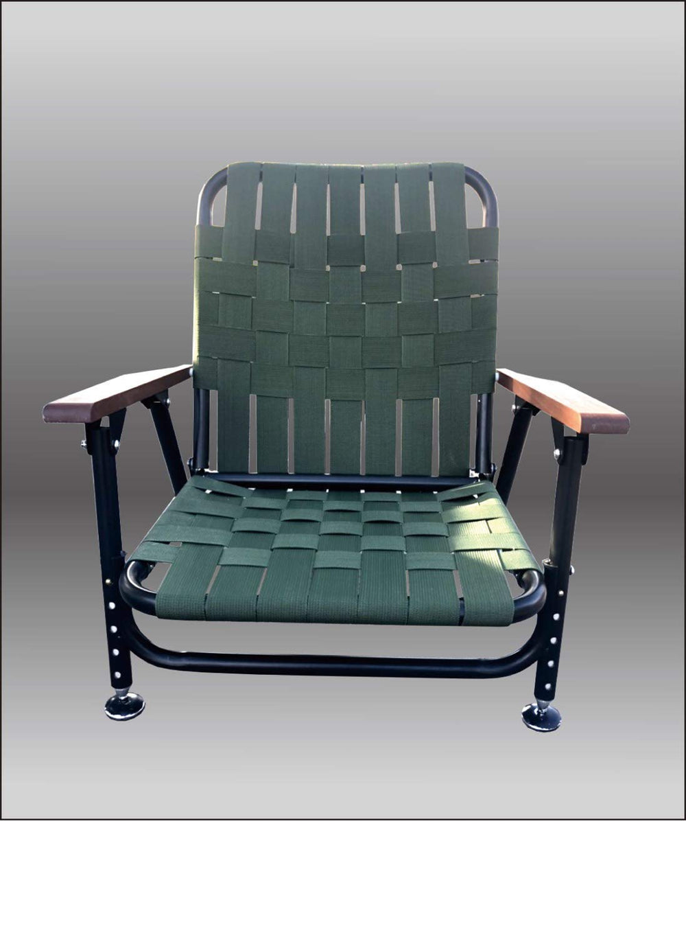 One & Done Pro All Terrain Leveled Chair seat detail highlights durable, water-resistant webbing