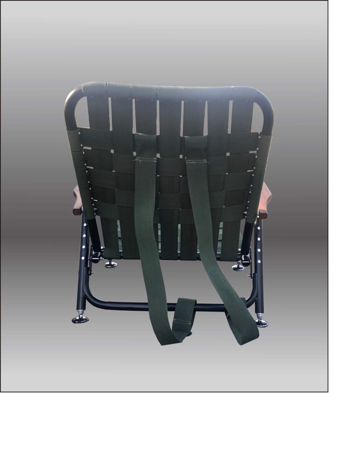 One & Done Pro All Terrain Leveled Chair wood trim armrests provide stylish support