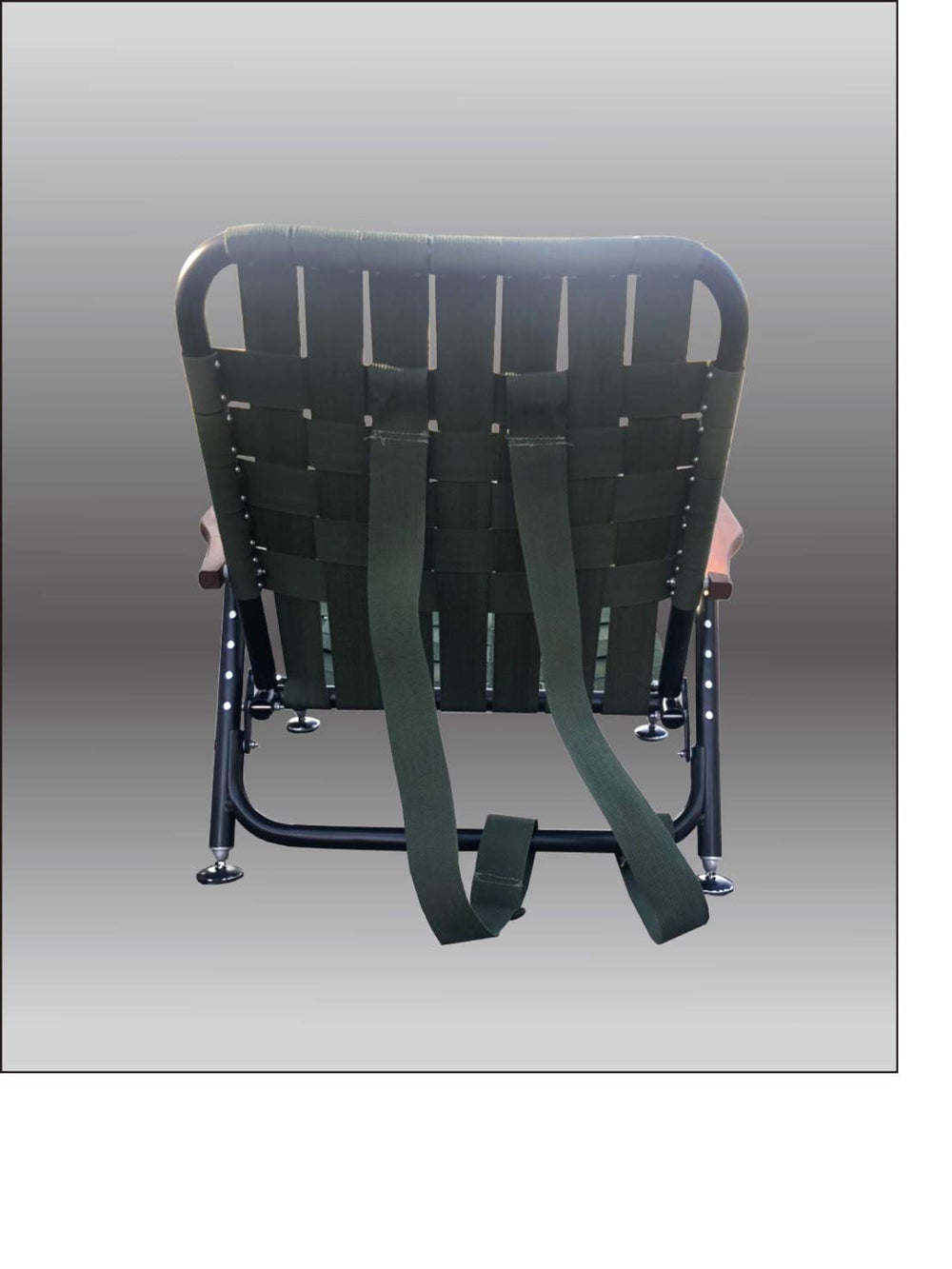 One & Done Pro All Terrain Leveled Chair wood trim armrests provide stylish support