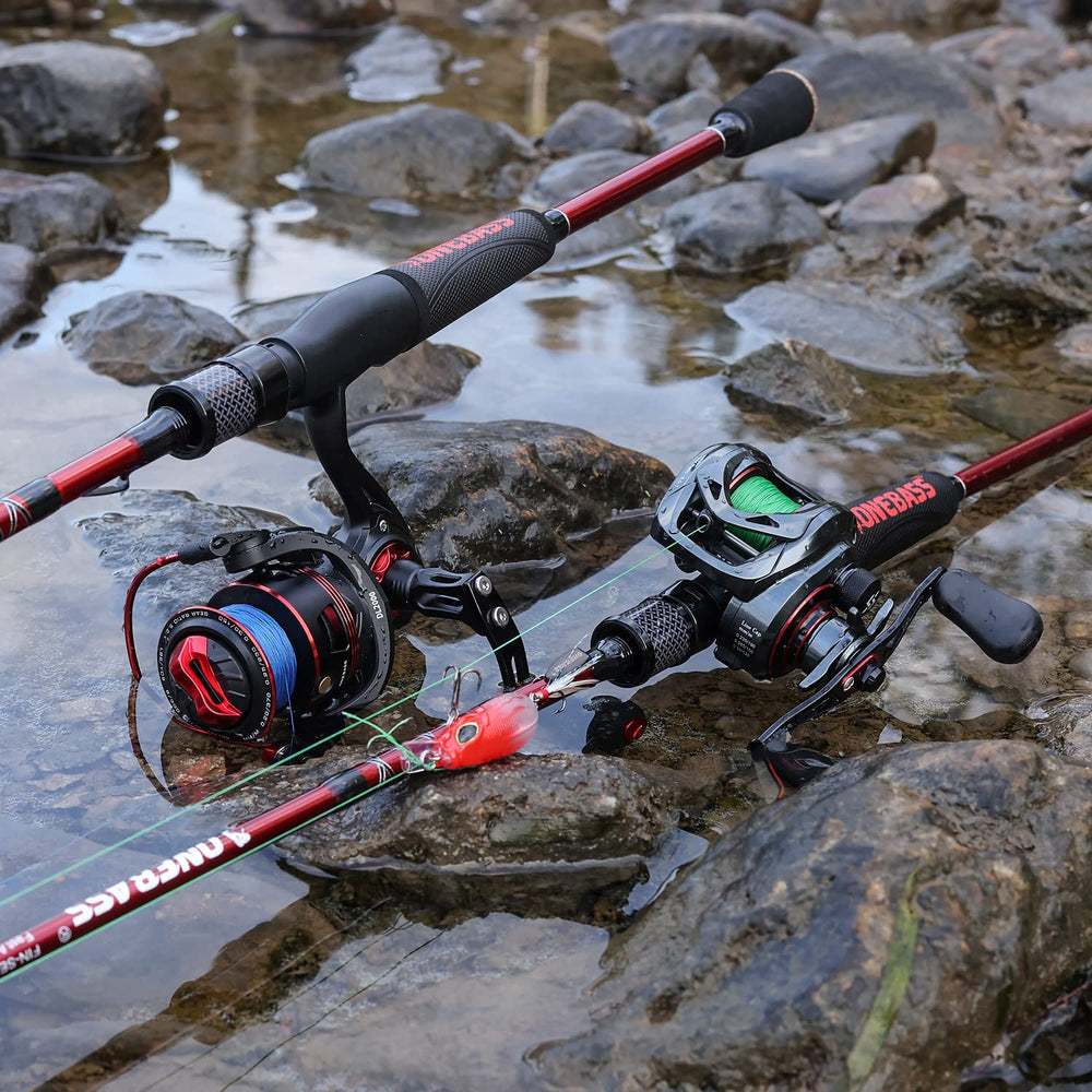 One Bass 2pc-travel-rod-closeup demonstrates travel-friendly design for on-the-go anglers