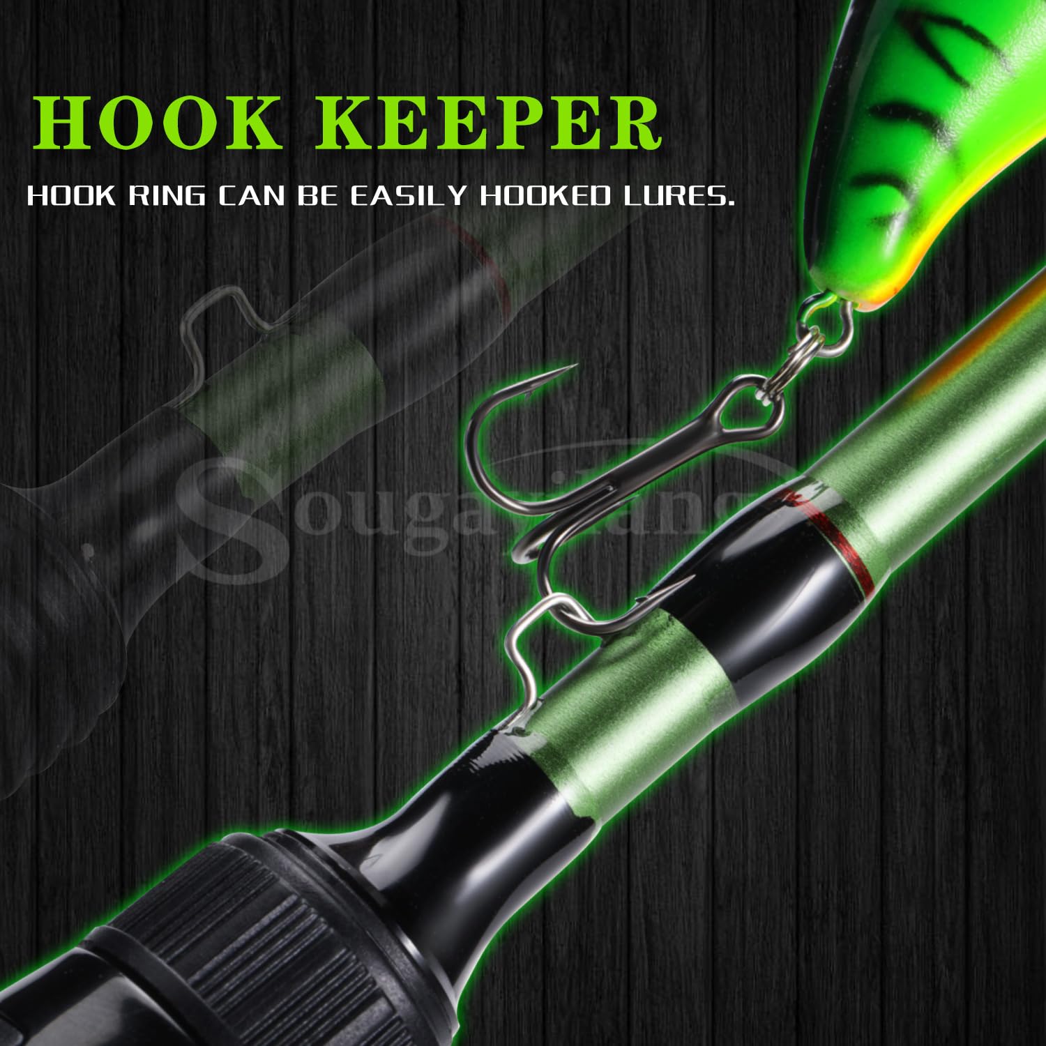 One Bass 6ft0 2-piece rod in casting position