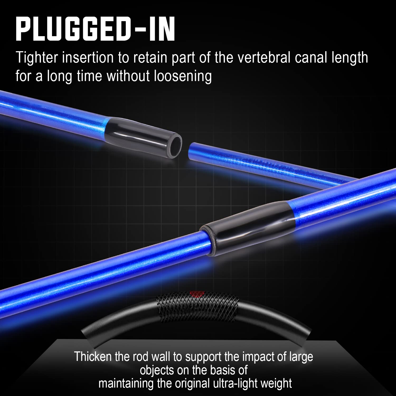 One Bass fishing rod aluminum oxide guides reduce line friction for smoother casting.
