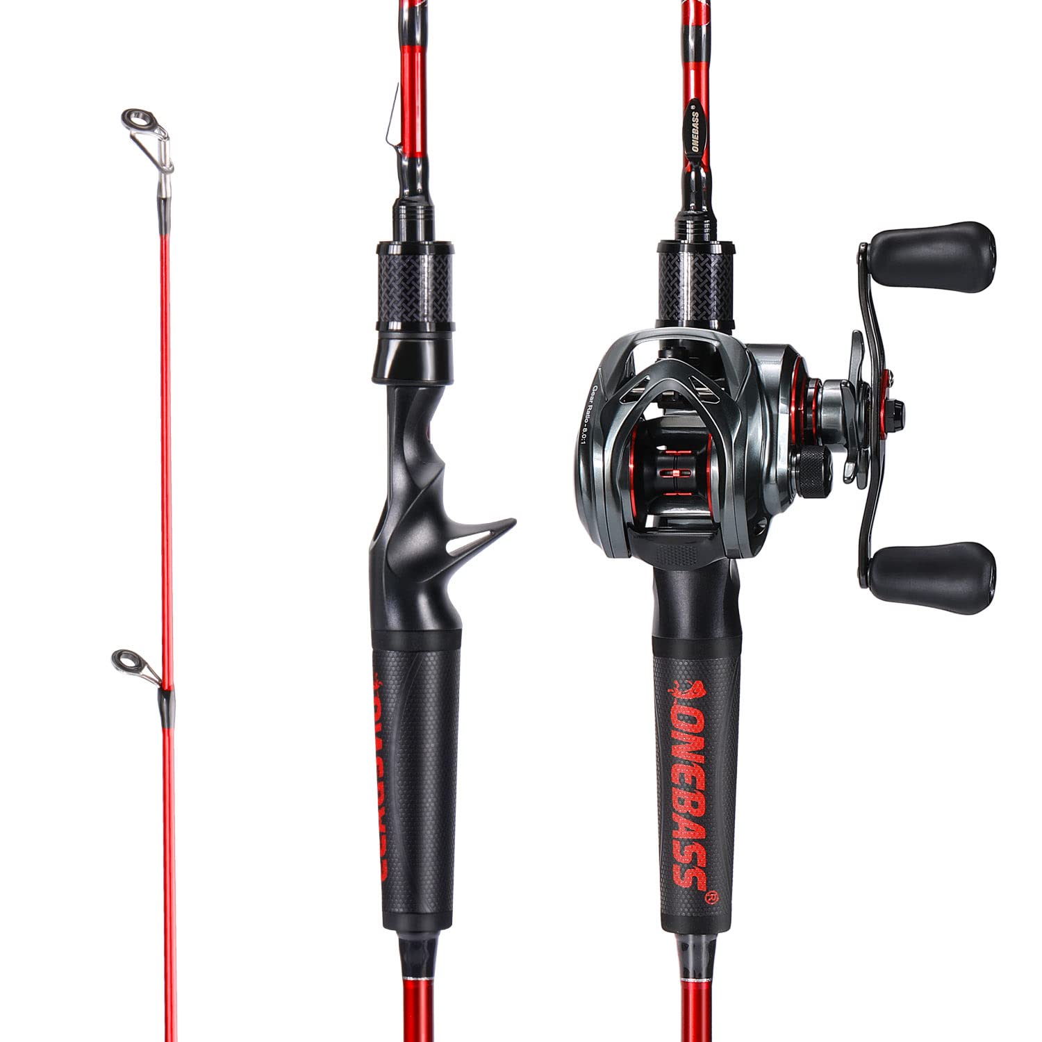 One Bass fishing rod and reel combo 6ft 6in casting setup for versatile freshwater use.