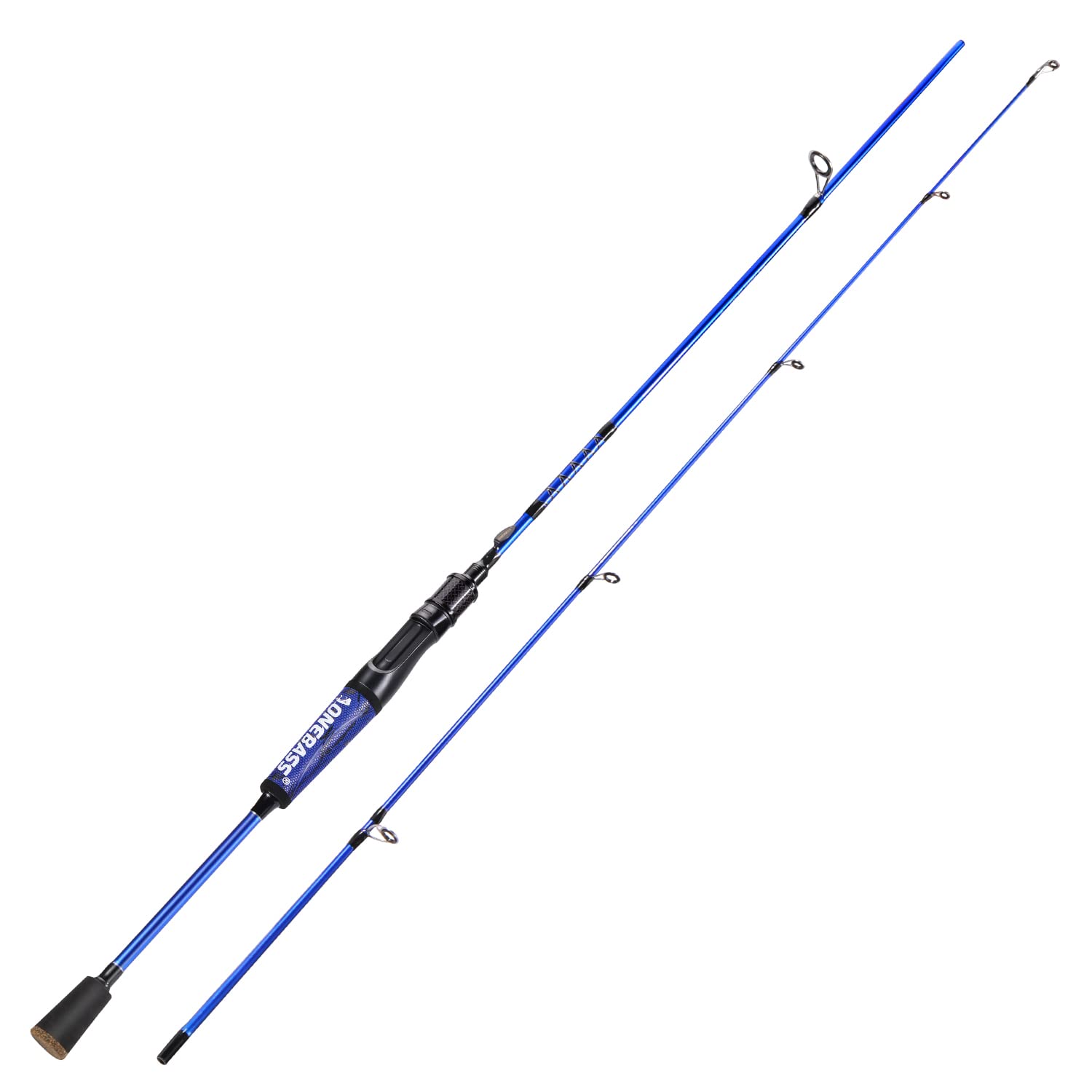 One Bass fishing rod spinning reel seat highlights exposed-blank design for smooth line control.