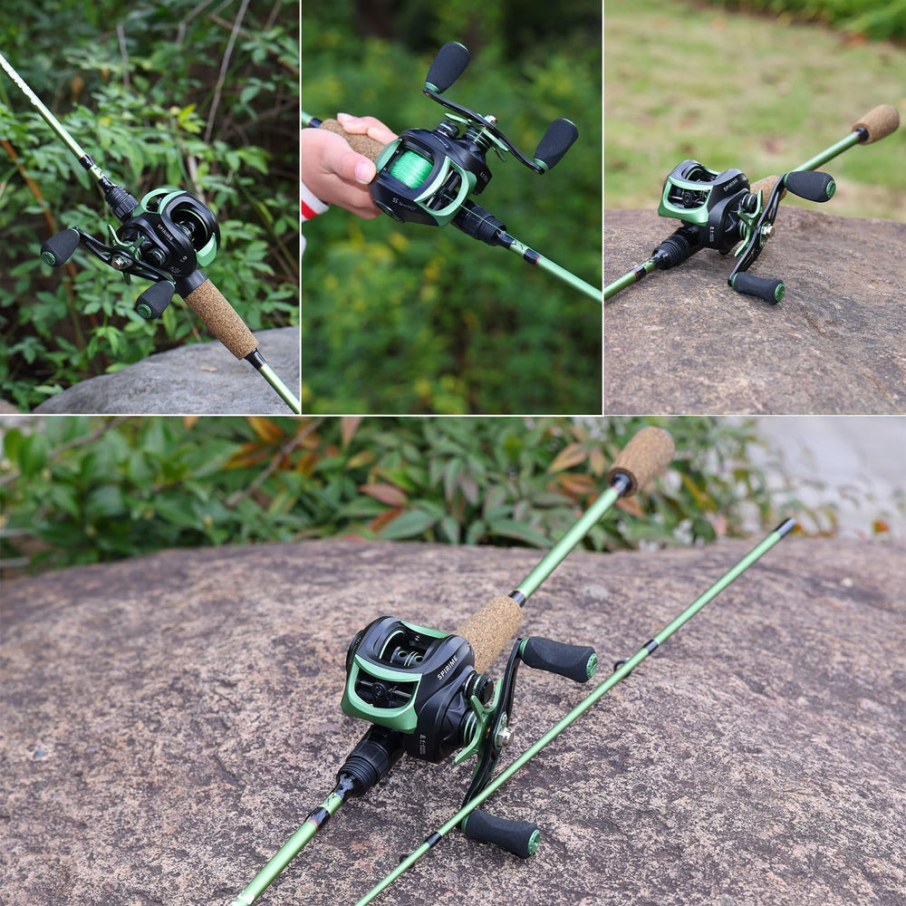 One Bass reel-seat image highlighting reliability and convenient hook keeper.