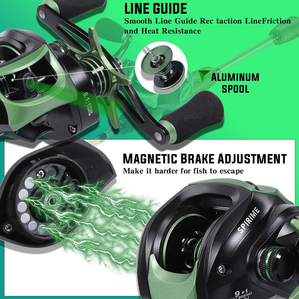 One Bass stainless-steel guides reduce friction for smoother casts.