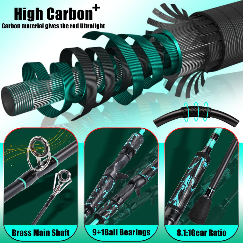 One Bass extra-light nonslip grip material, comfortable all-day handling.
