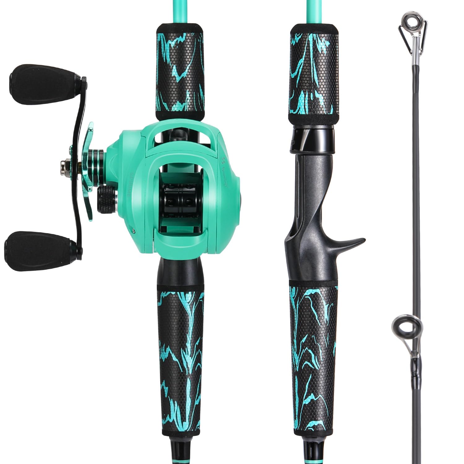 One Bass fishing rod and reel combo 7ft left-handed, optimized for bass fishing sensitivity.