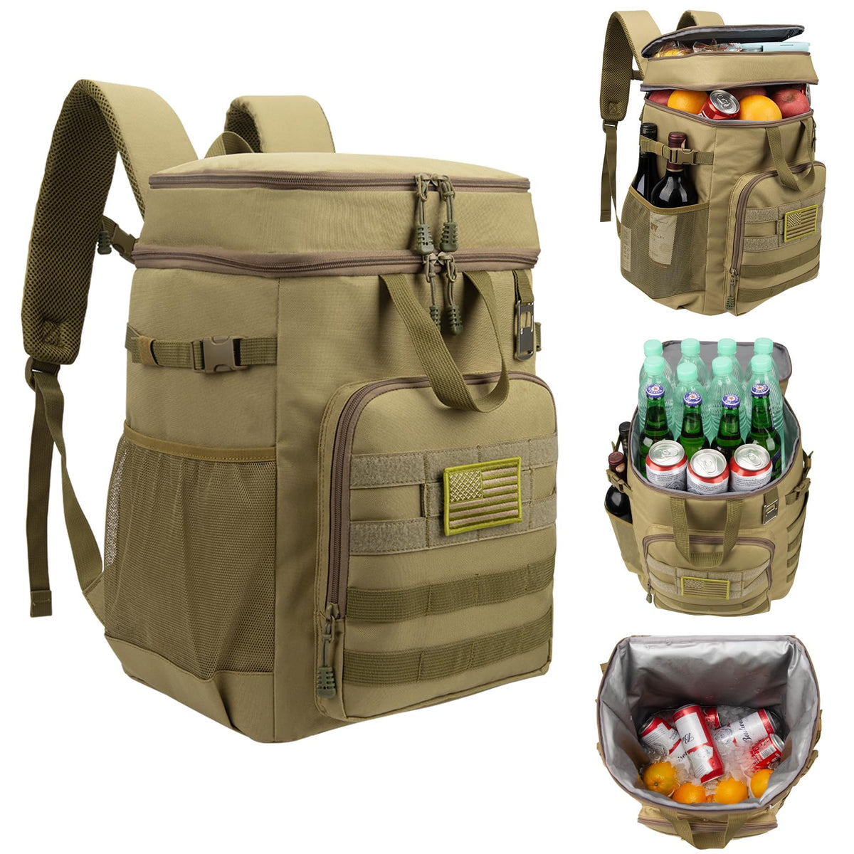 onedayhi backpack cooler front pocket panel keeps snacks organized and ready for patches.
