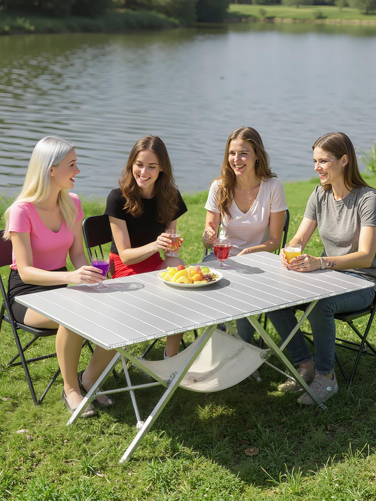 ONEFOREST camping table aluminum alloy triangular frame for stable outdoor use