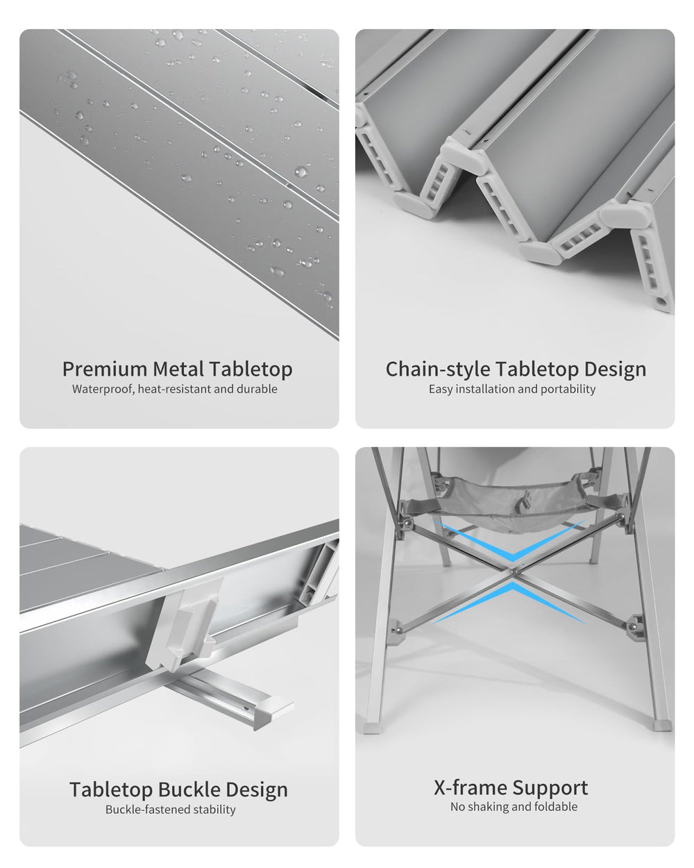 ONEFOREST lightweight foldable table at beach or BBQ session