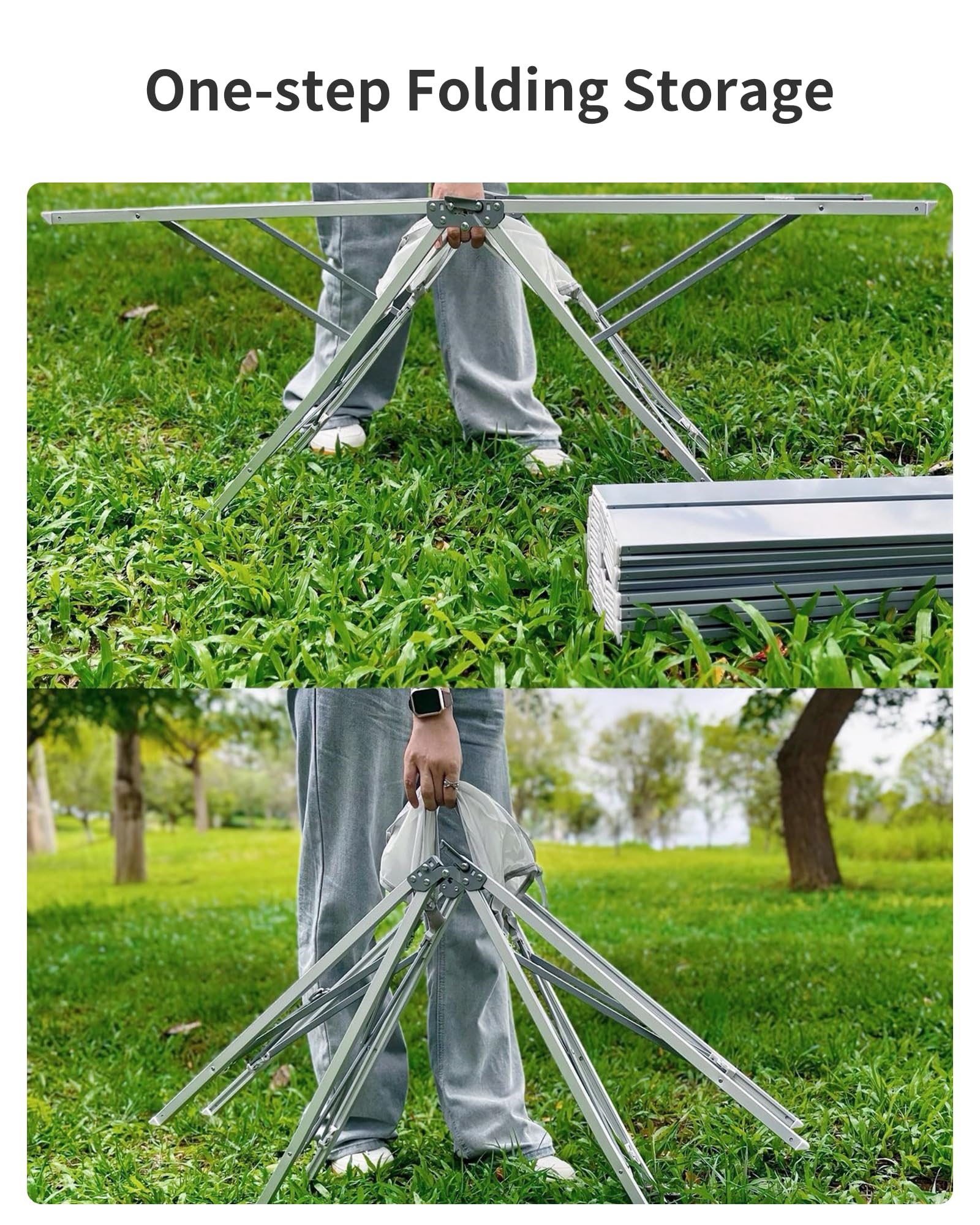 ONEFOREST portable table in multiple scenes ideal for yard, camp, picnic