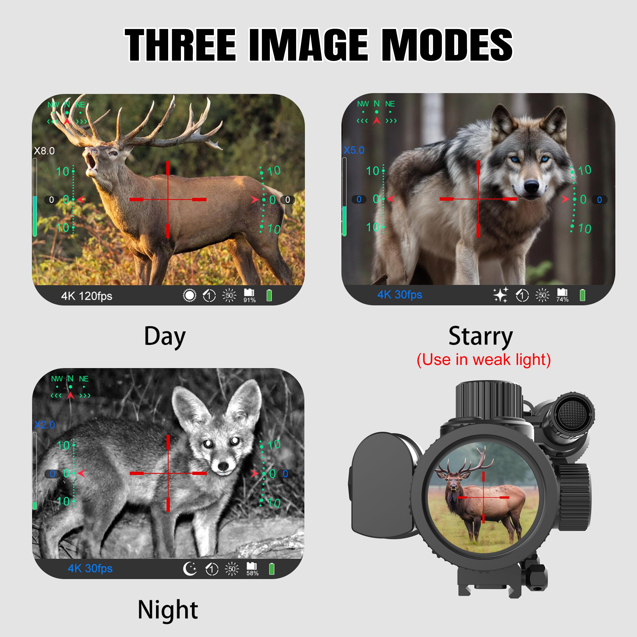 oneleaf.ai NV400 Eagle three image modes adapt to lighting conditions.