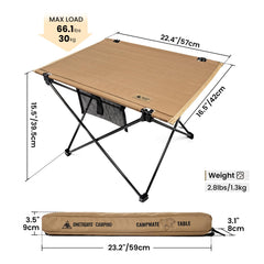 ONETIGRIS CampMate table top setup shows large work surface for cooking or gear.