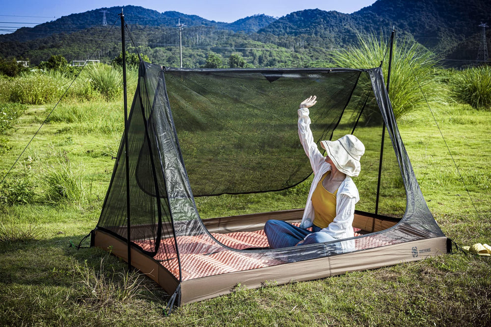 OneTigris 2-person mesh tent folded compact portable carry bag