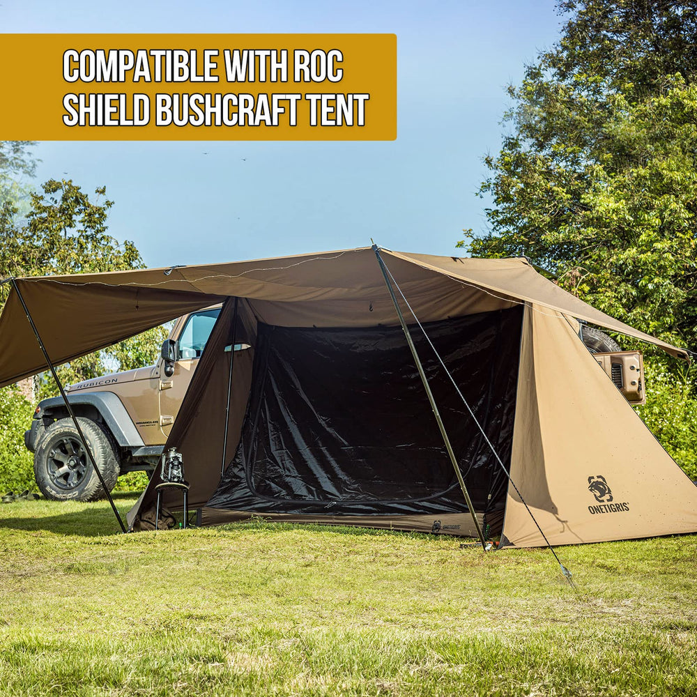 OneTigris 2-person mesh tent setup kit image shows stakes and guy-lines included