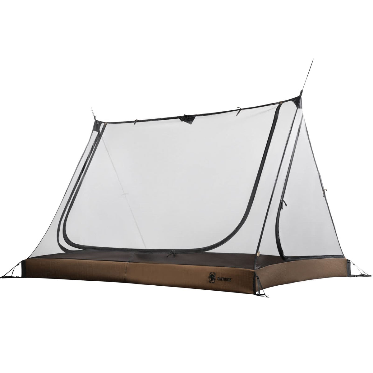 OneTigris 2-person mesh tent top view highlights airy shelter for comfortable camping