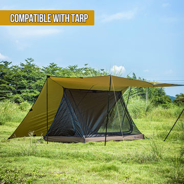 OneTigris 2-person mesh tent airflow mesh close-up emphasizes ventilation