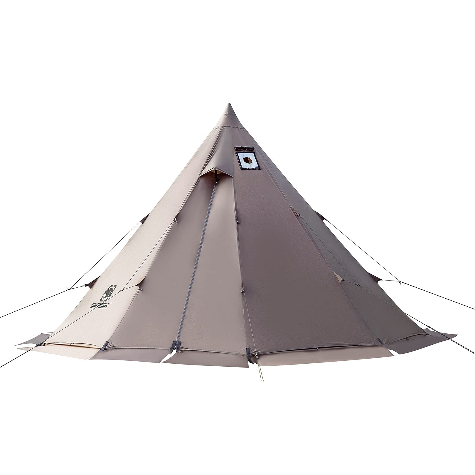 OneTigris 6-person teepee tent setup view showing roomy interior for family camping.